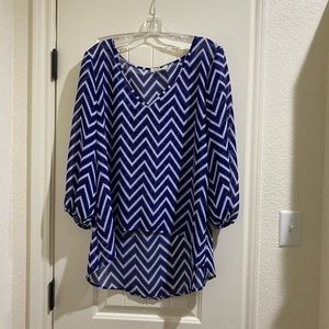 Dress blouse v neck long tail